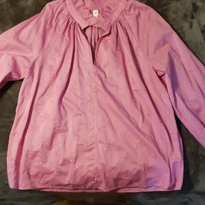 Gap Mauve Embroidered Blouse XL BNWOT